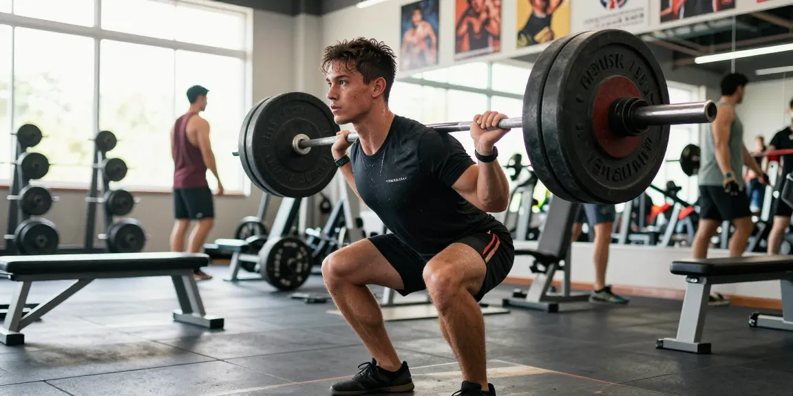Anabolika Shop Deutschland bietet hochwertige Fitnessprodukte; Bodybuilder beim Training mit Gewichten im modernen Gym.