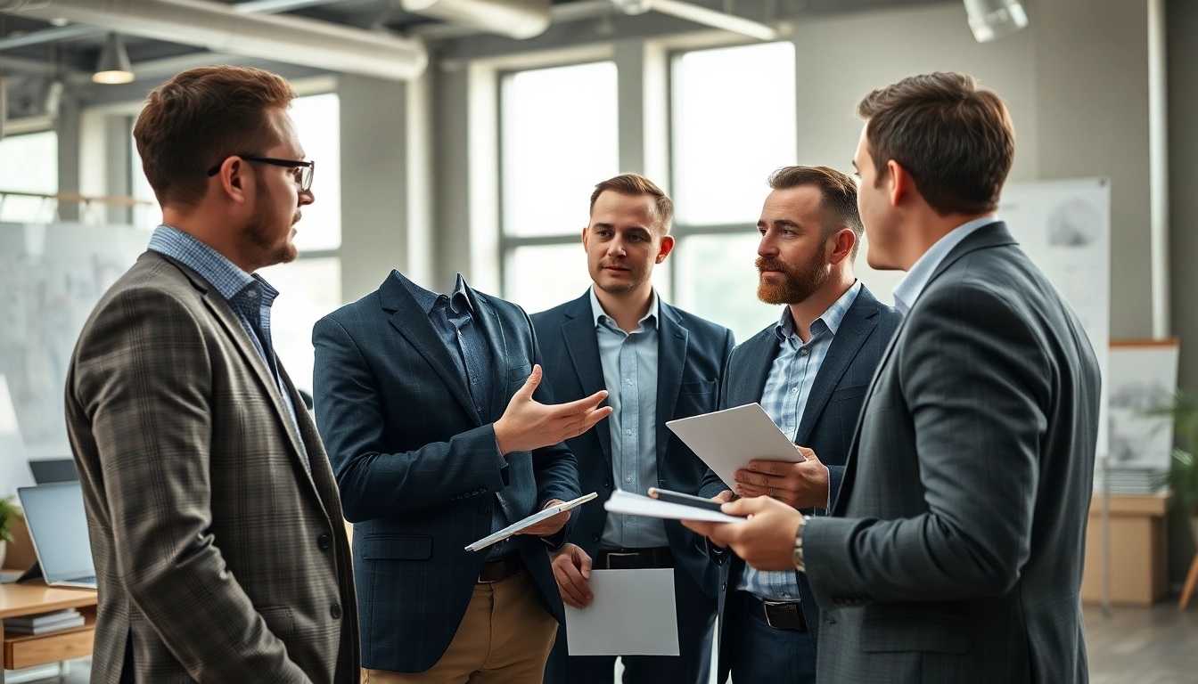 Headhunter Ingenieure im Gespräch über Karrieremöglichkeiten in einem modernen Büro.