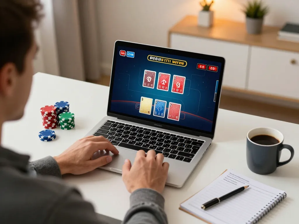 Player enjoying a live dealer blackjack game on sc88e in a cozy home office.