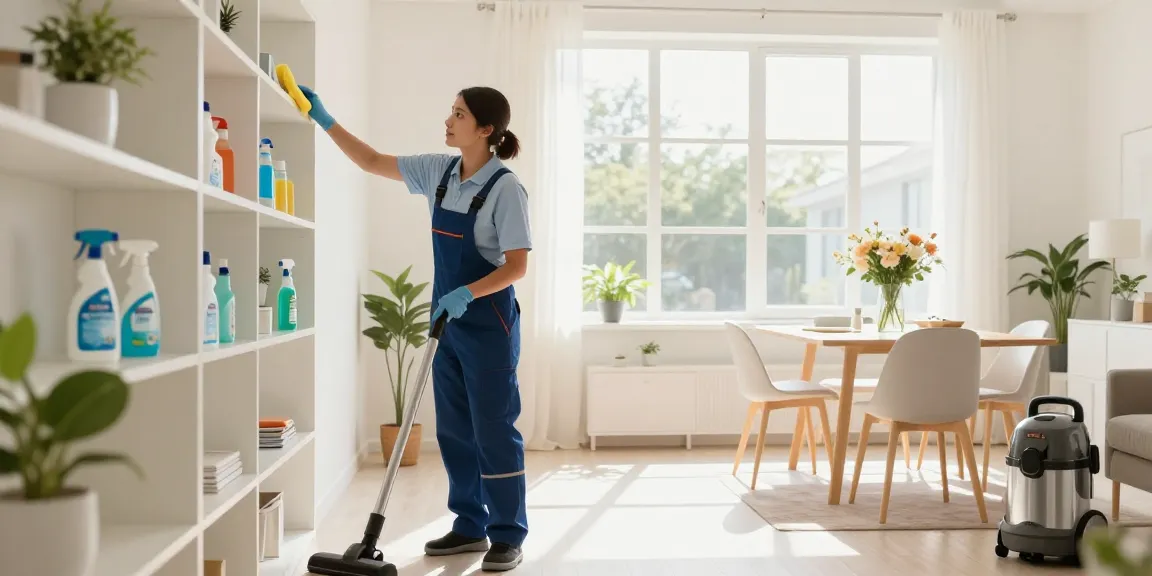 Professional unterhaltsreinigung bern service in a bright residential space with natural light and eco-friendly products.