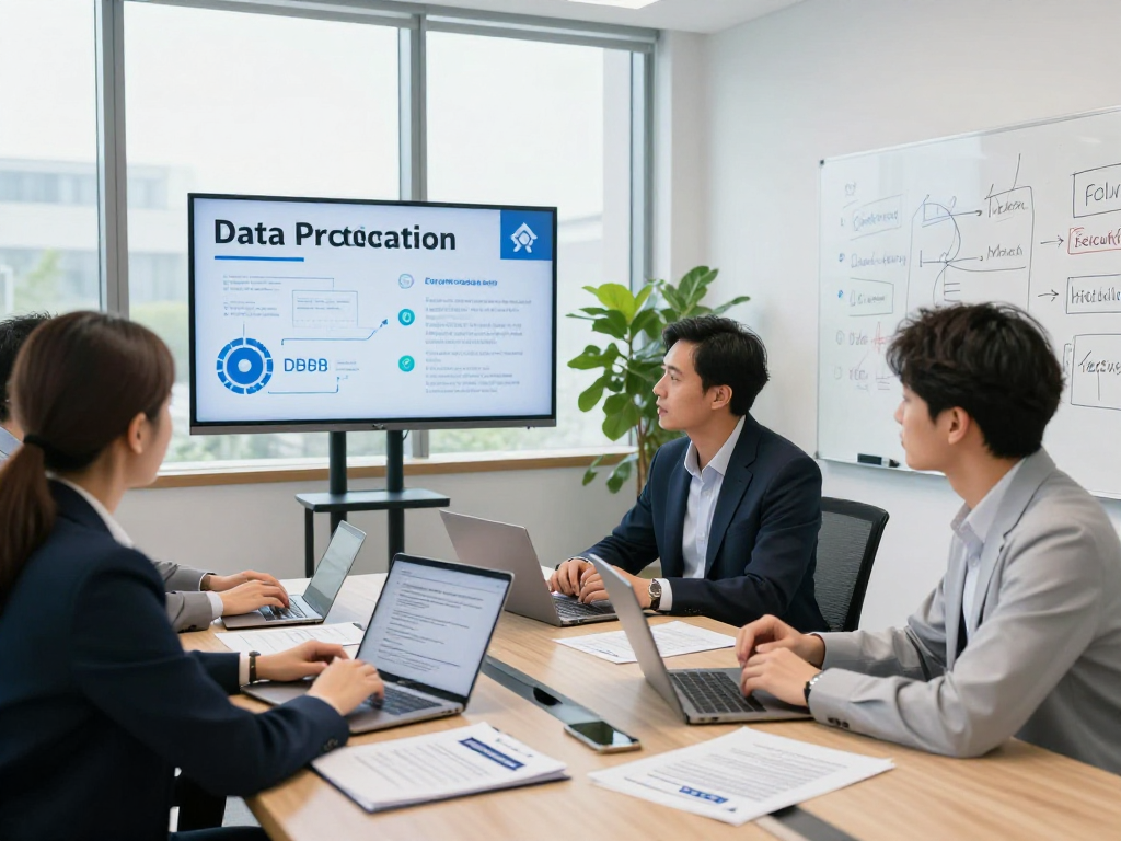 Data protection strategies for Vermessungsbüros und ÖbVI in a modern office setting.