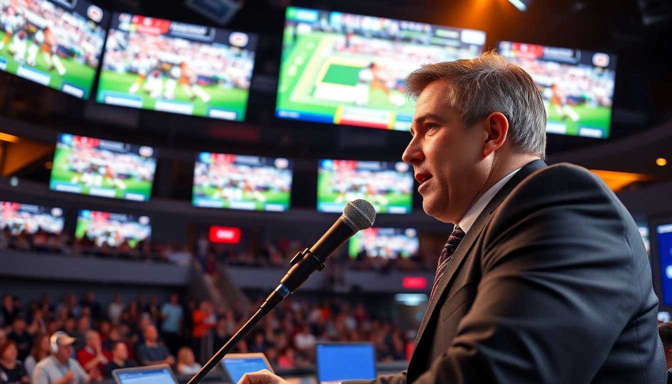 Broadcasting live sports events with enthusiasm and professionalism, showcasing Sports Broadcasting.