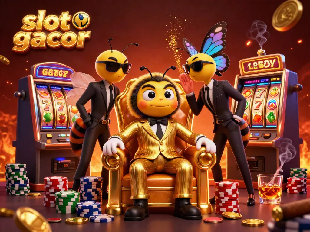 Engage in thrilling gameplay with slot gacor at a lavish casino featuring vibrant characters and dynamic elements.