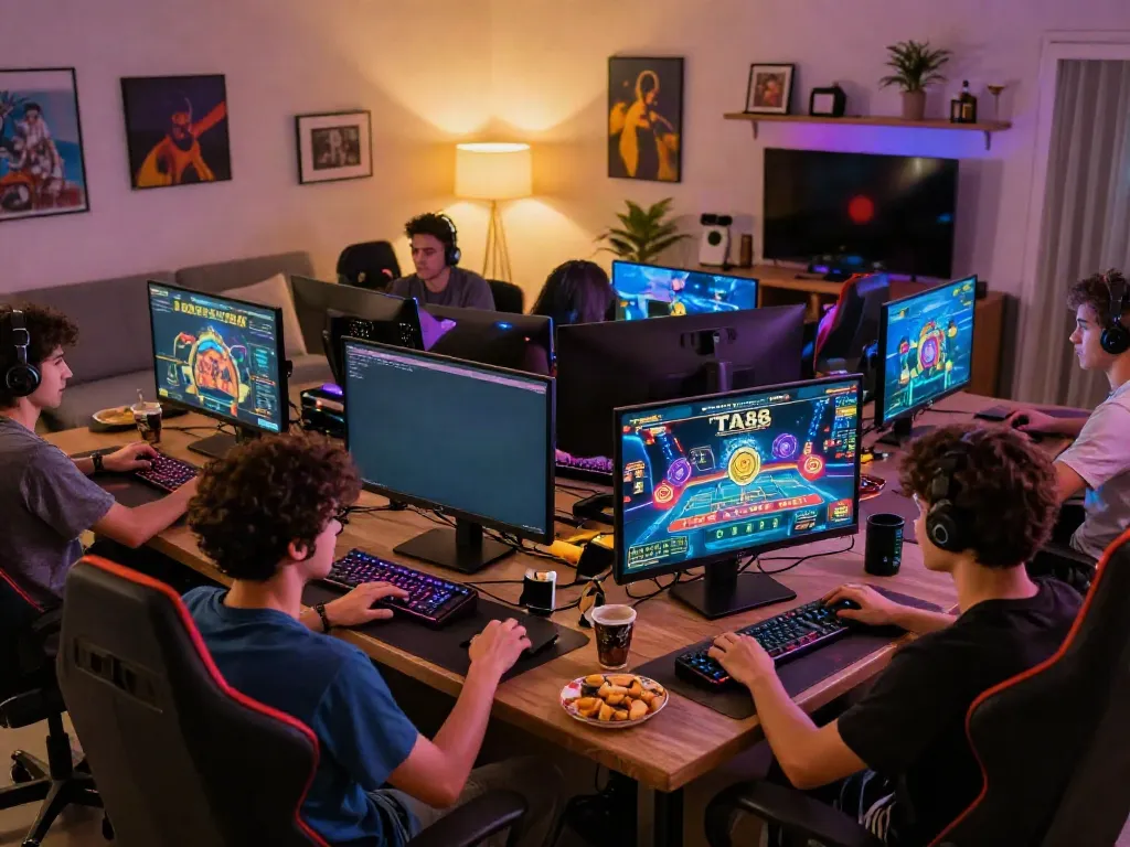 Exciting TA88 online gaming experience with diverse players enjoying casino games.