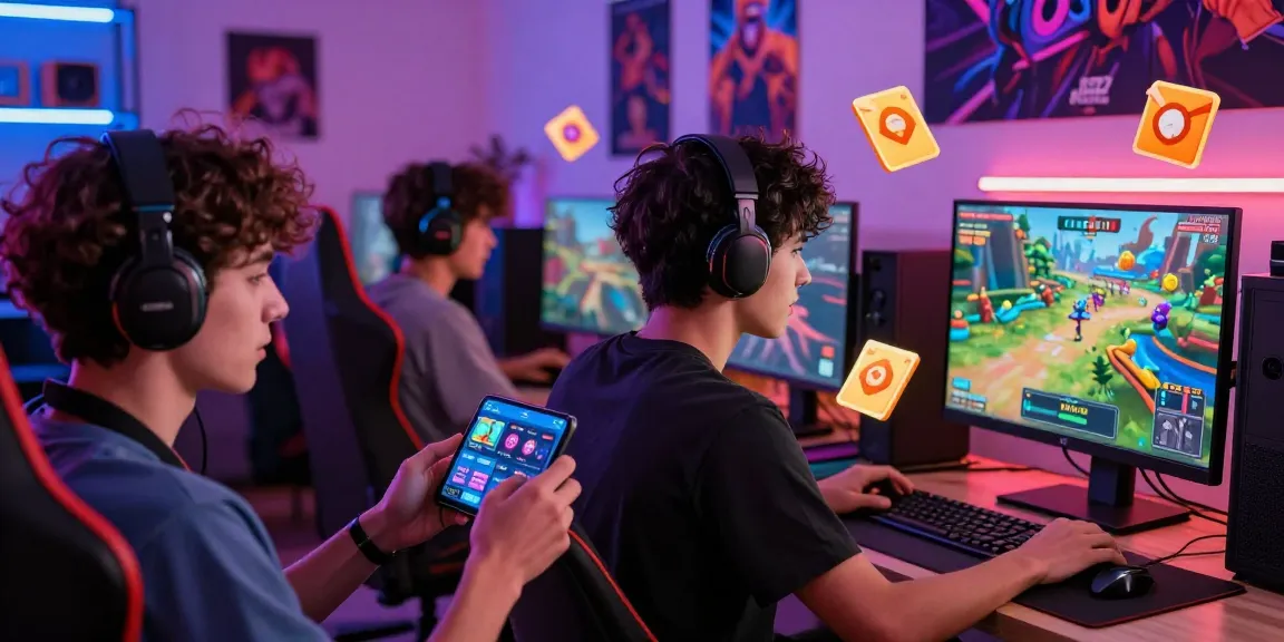 A diverse group of gamers immersed in exciting gameplay on B52 CLUB platform, showcasing vibrant graphics and a cozy gaming setup.