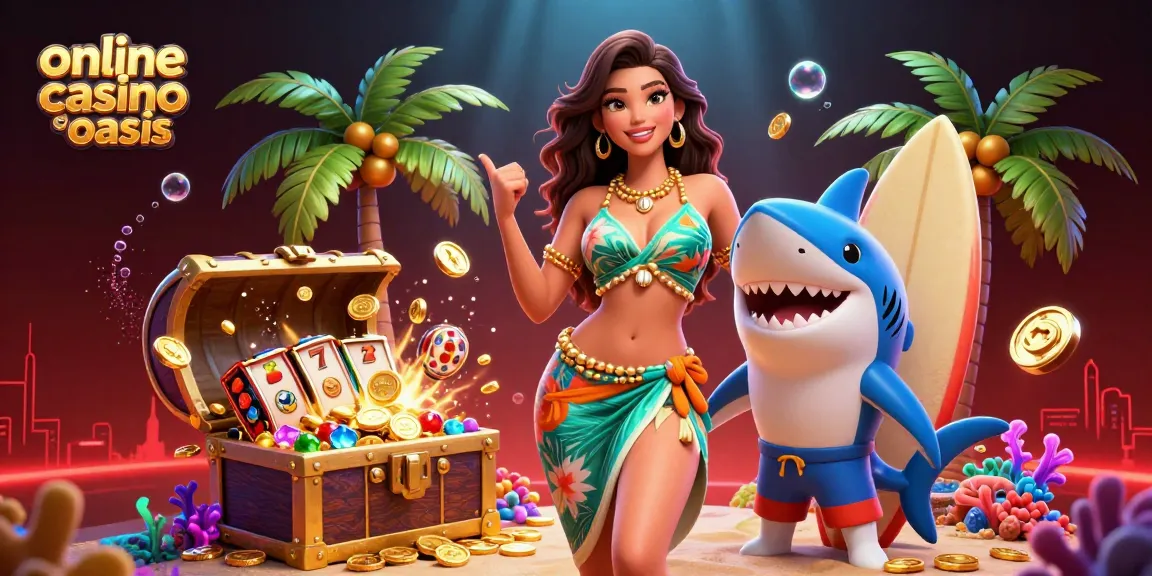 Play and win in an online casino ohne oasis, featuring vibrant 3D characters and exciting gaming elements.